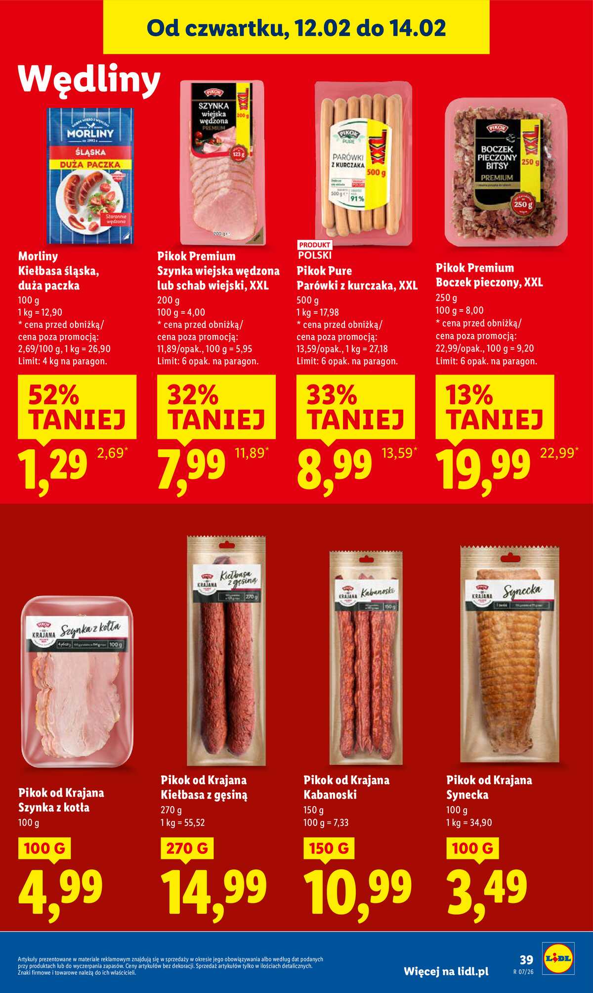 Leták Lidl Polsko 12.2.-14.2.2026 strana 39