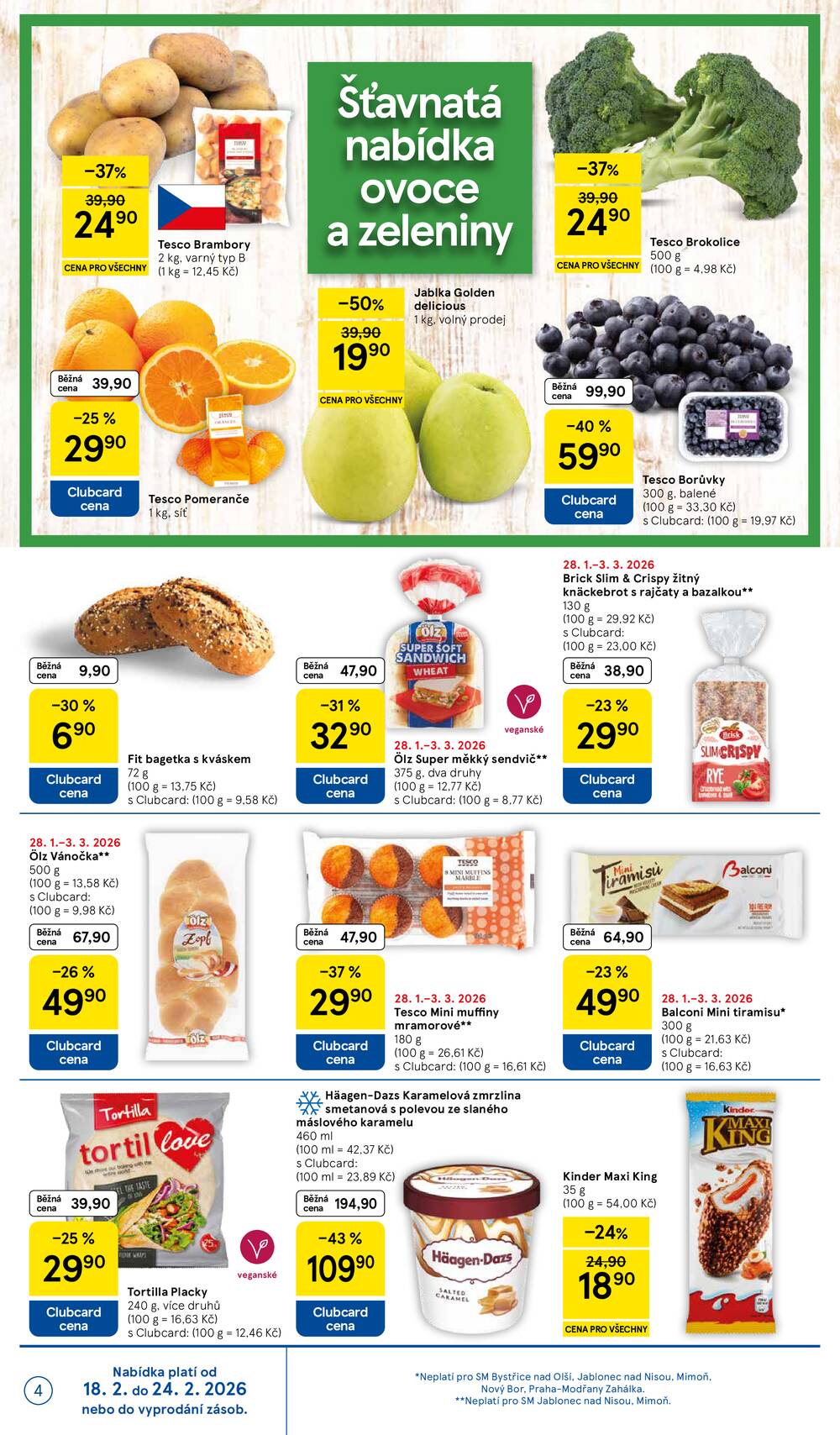 Leták Tesco - Tesco supermarkety od 18.2. do 24.2.2026 - strana 4 Leták Tesco - Tesco supermarkety od 18.2. do 24.2.2026 - strana 4