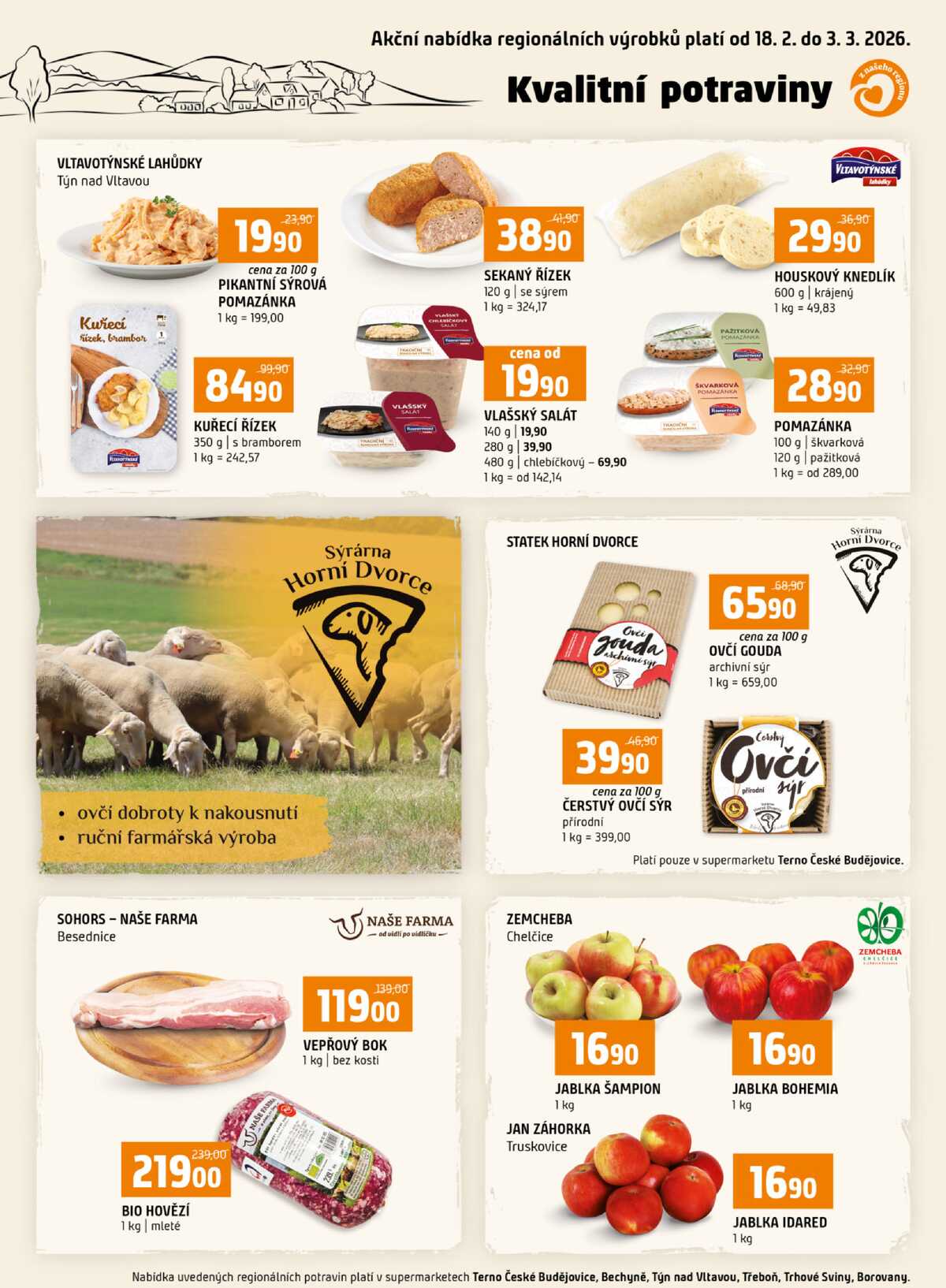 Terno České Budějovice, Třeboň, Trhové sviny, Bechyně, Týn nad Vltavou, Borovany od 18.2. do 24.2.2026 strana 16