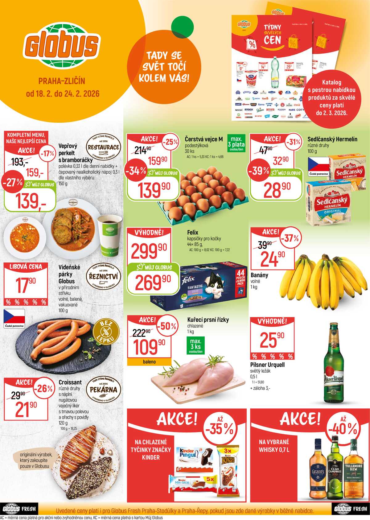 Akční leták Globus 18.2. - 24.2.2026 - Globus Praha - Zličín strana 1