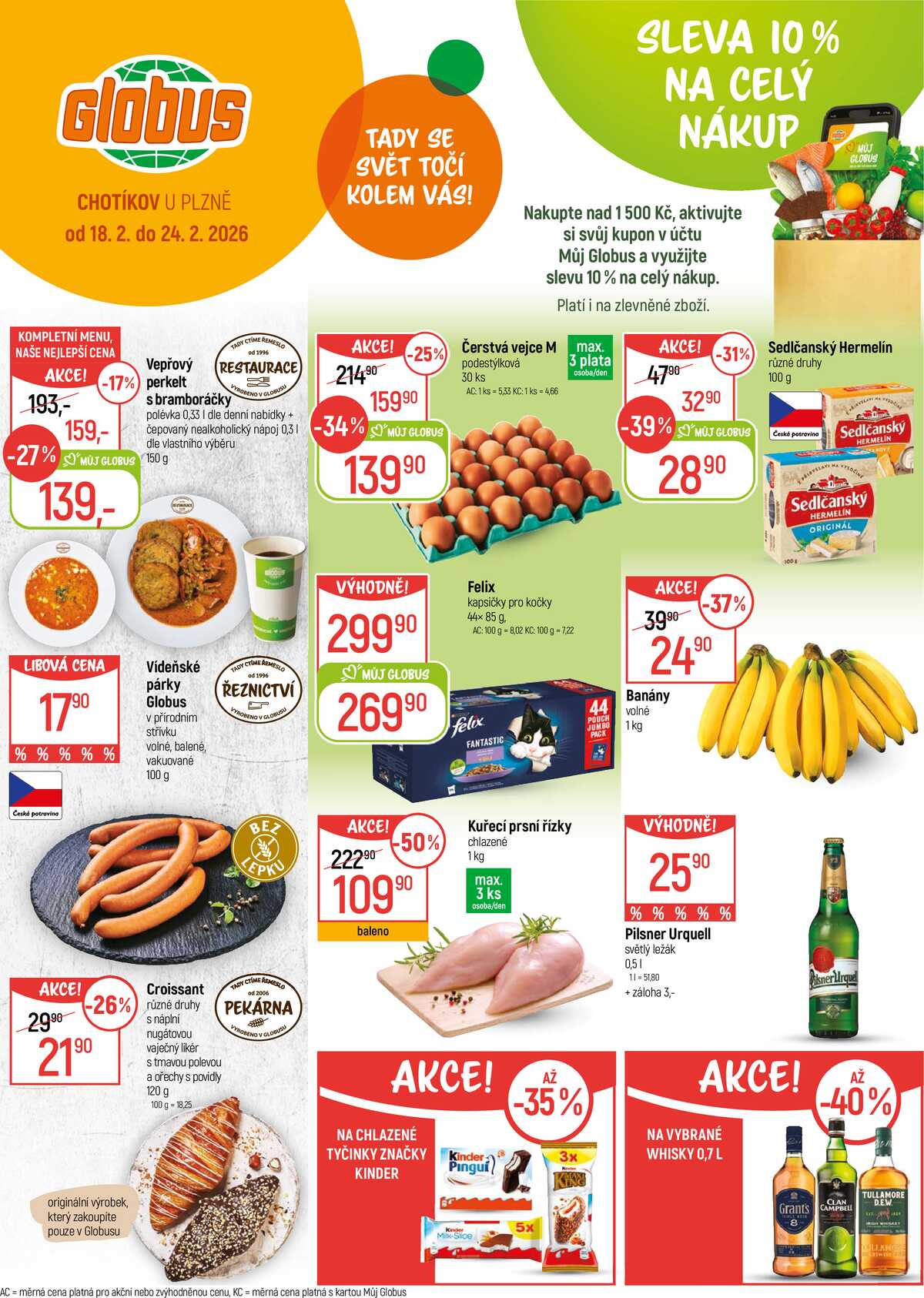Akční leták Globus 18.2. - 24.2.2026 - Globus Chotíkov u Plzně strana 1