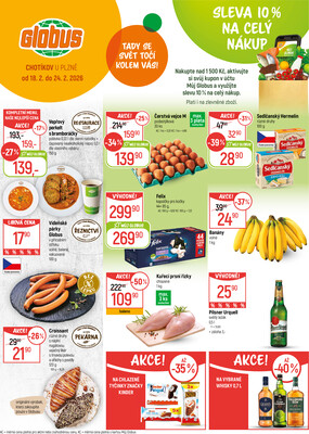 Akční leták Globus 18.2. - 24.2.2026 - Globus Chotíkov u Plzně