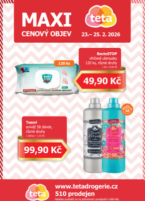 Teta drogerie Maxi cenový objev od 23.2. do 25.2.2026
