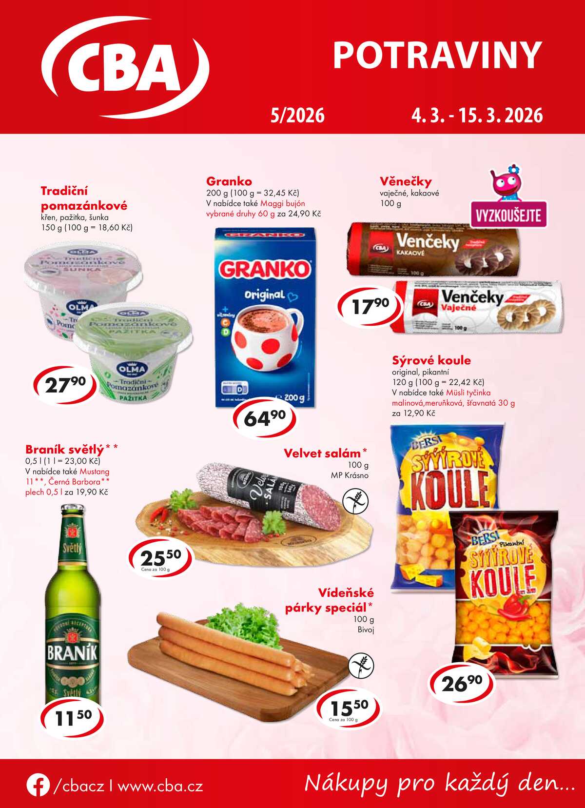 CBA potraviny od 4.3. do 15.3.2026 strana 1