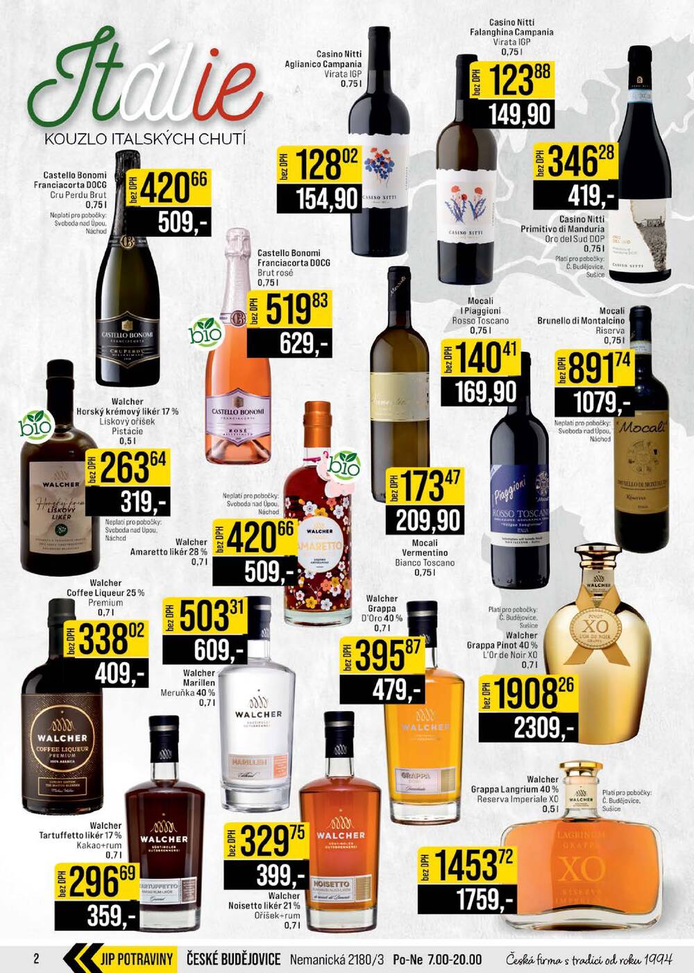 JIP Cash & Carry České Budějovice, Most, Náchod, Polička, Sušice a Svoboda nad Úpou od 18.2. do 24.2.2026