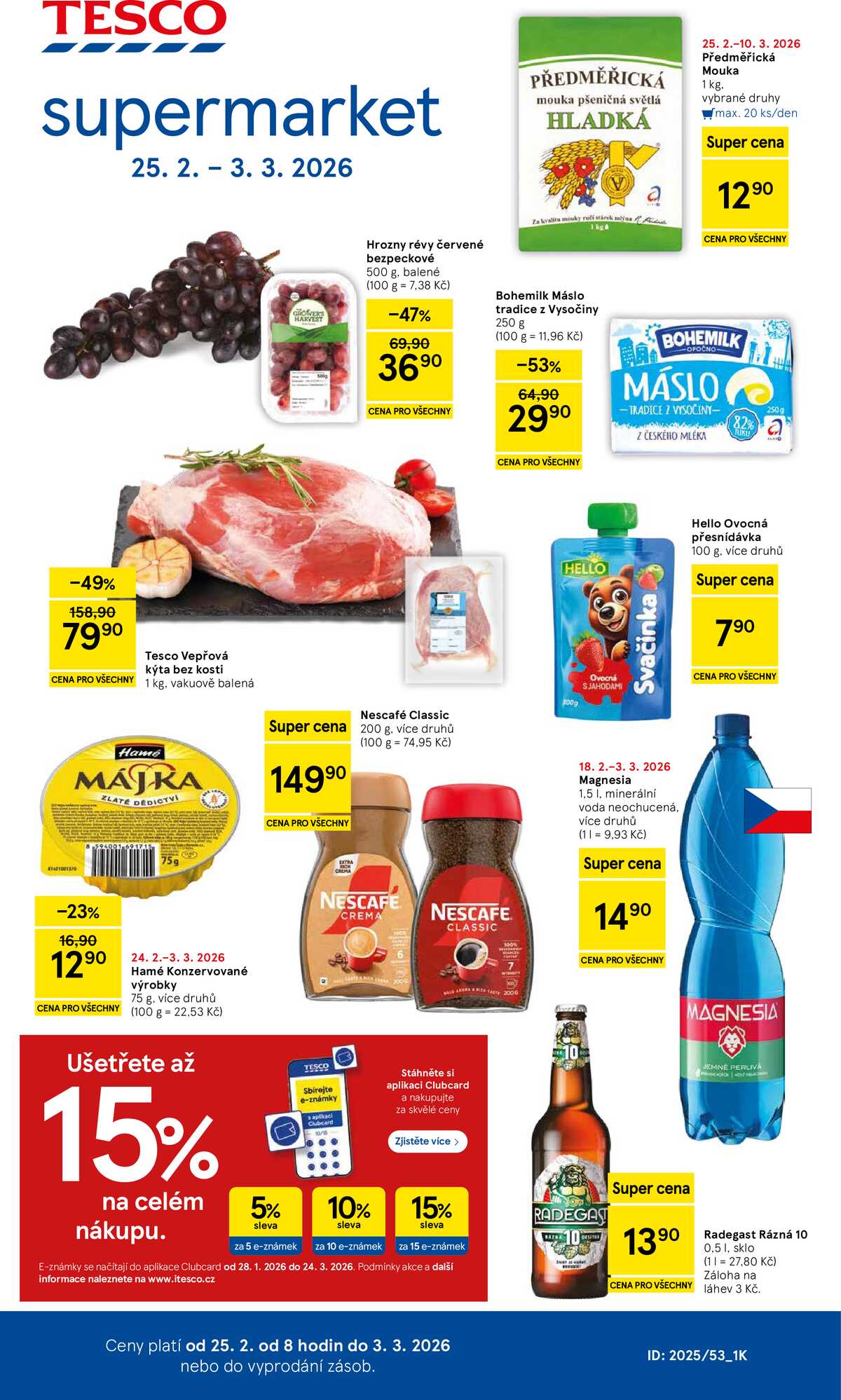 Tesco supermarkety od 25.2. do 3.3.2026 strana 1