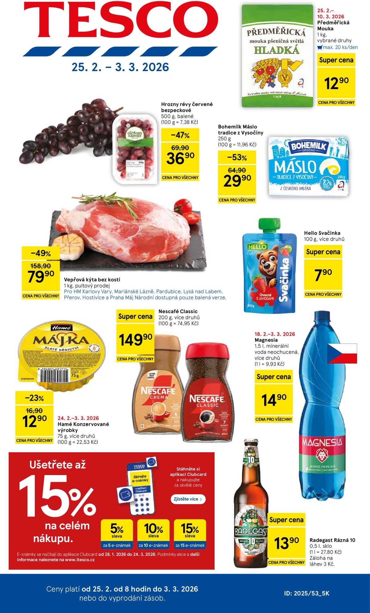 Tesco malé hypermarkety od 25.2. do 3.3.2026 strana 1