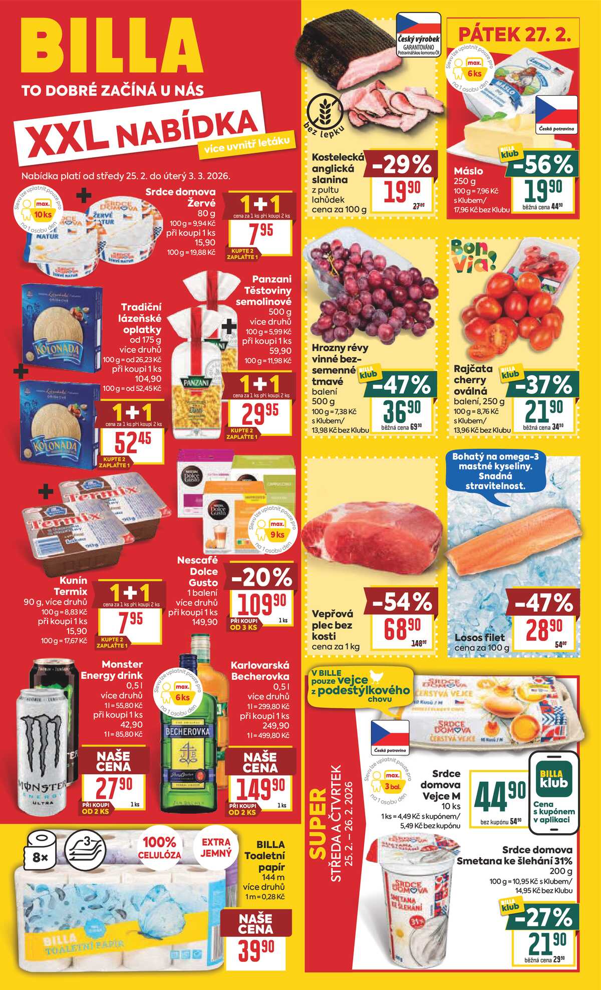 BILLA malý leták od 25.2. do 3.3.2026 strana 1
