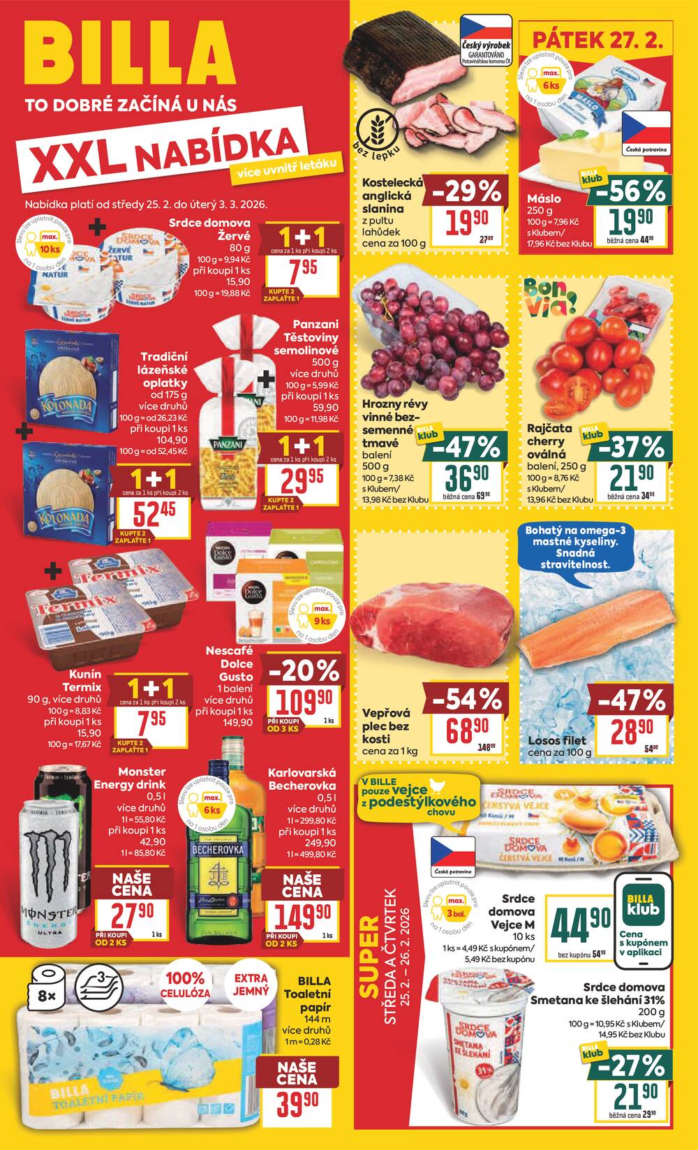 BILLA malý leták od 25.2. do 3.3.2026