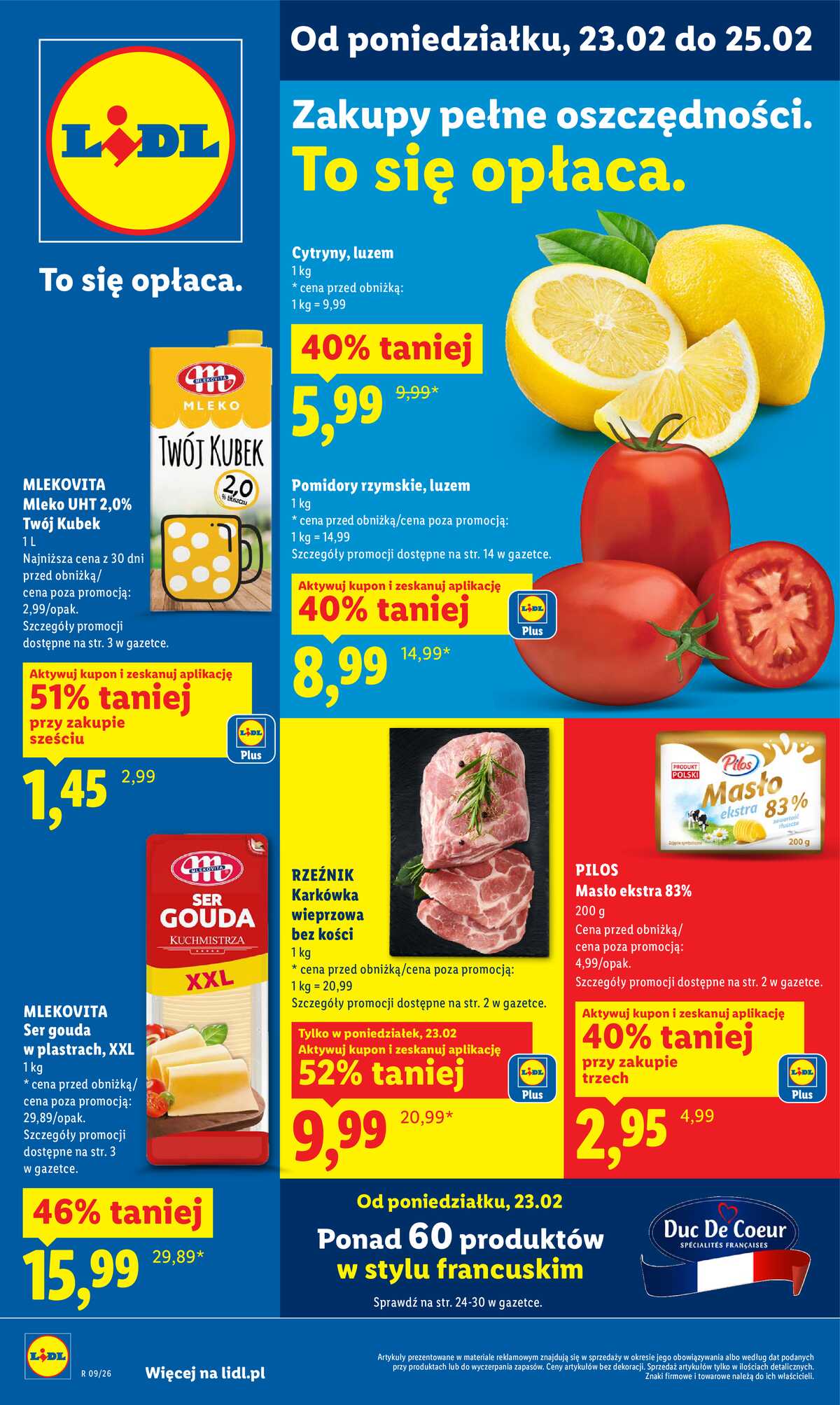 Leták Lidl Polsko 23.2.-25.2.2026 strana 1