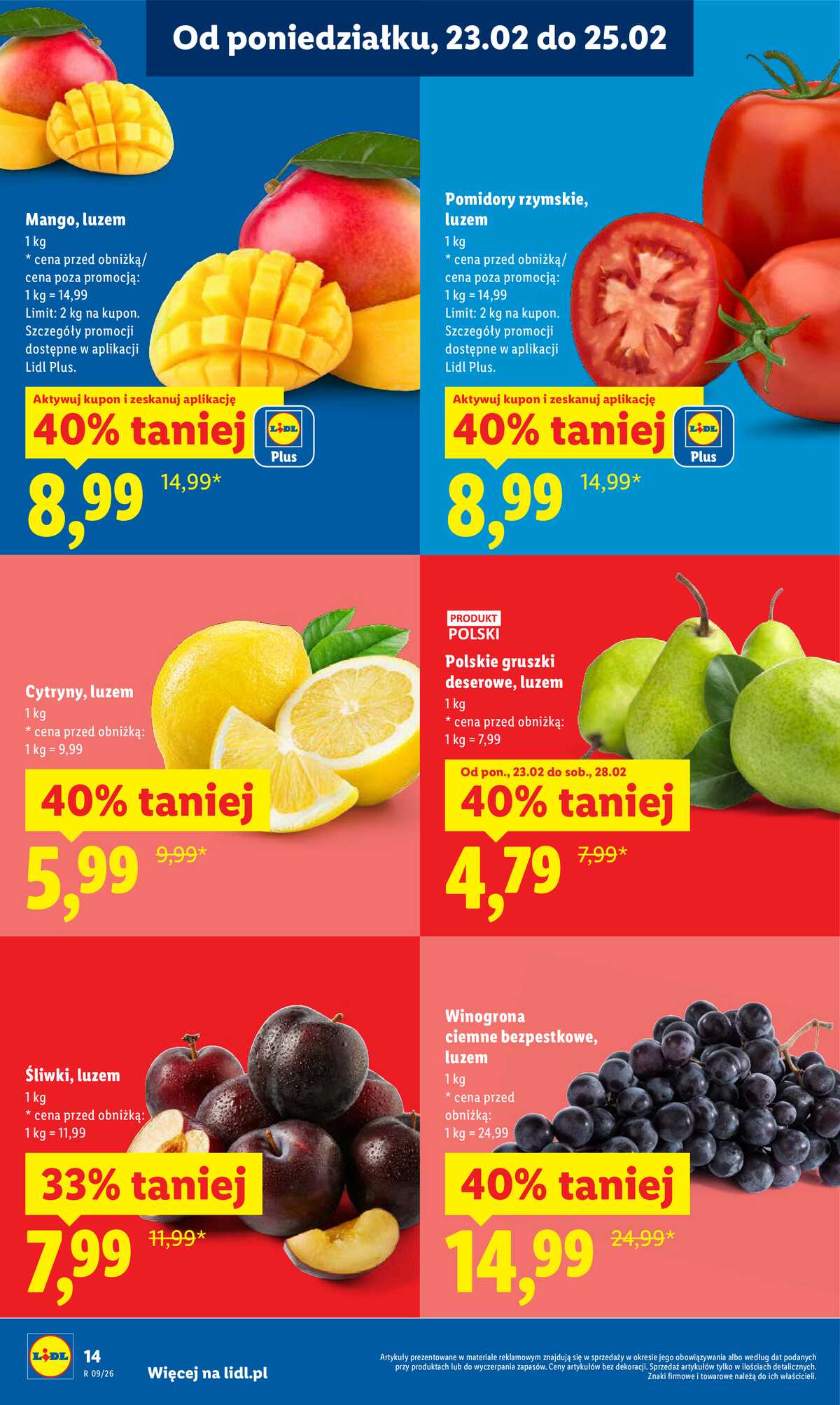 Leták Lidl Polsko 23.2.-25.2.2026 strana 14