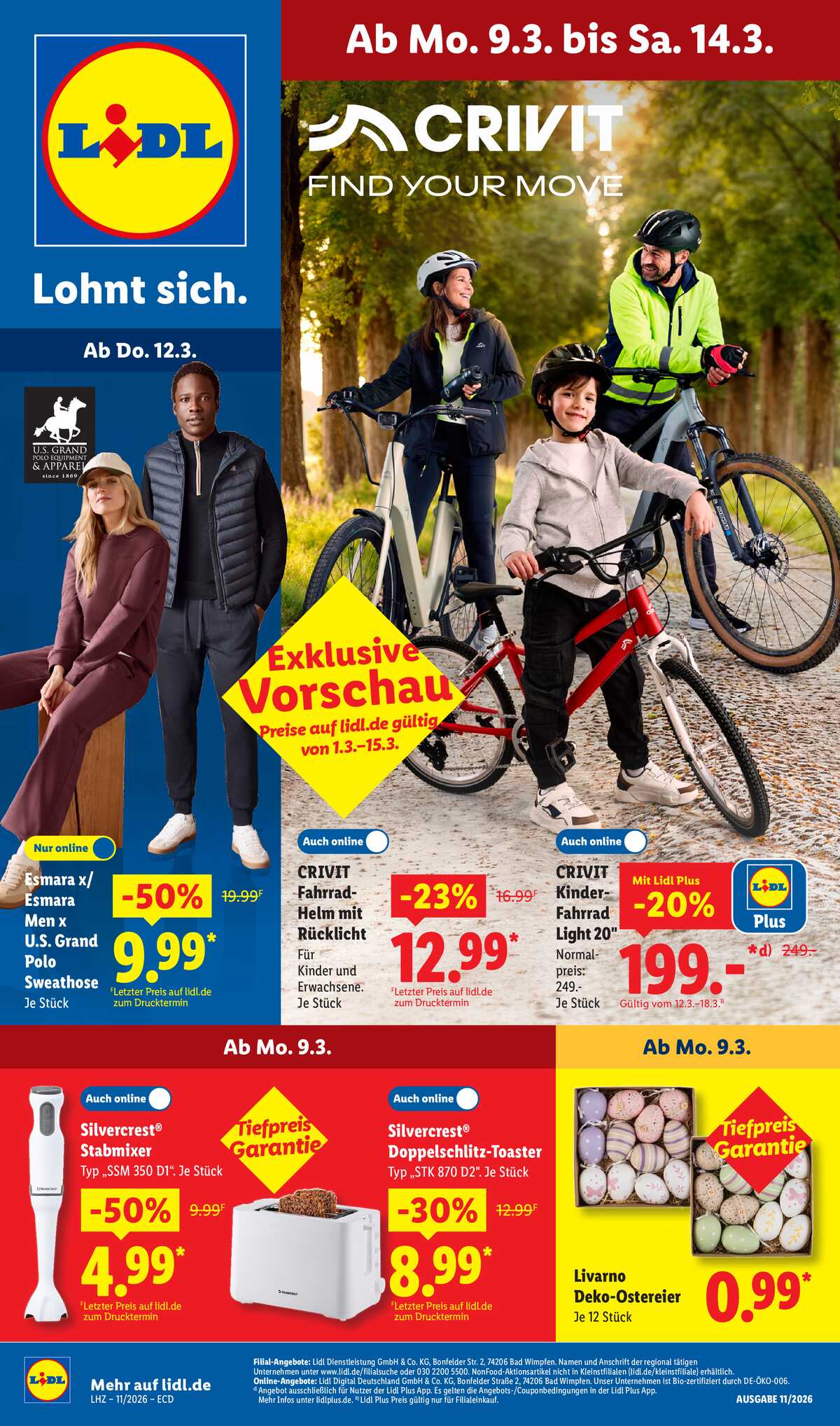 Leták Lidl Německo 9.3.-14.3.2026 strana 1