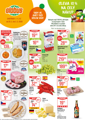 Akční leták Globus 25.2. - 3.3.2026 - Globus Chotíkov u Plzně