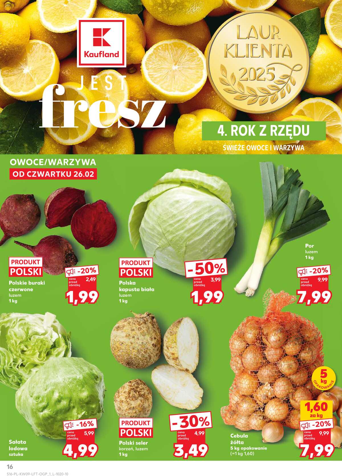 Leták Kaufland Polsko 26.2.-4.3.2026 - Noviny týdne strana 16