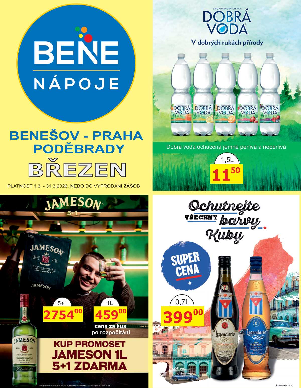 BENE Nápoje od 1.3. do 31.3.2026 strana 1