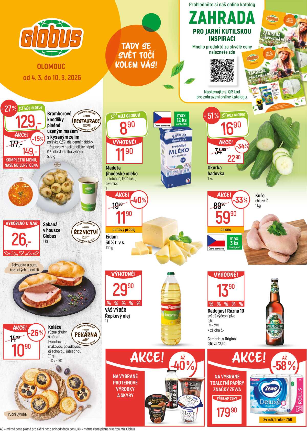 Akční leták Globus 4.3. - 10.3.2026 - Globus Olomouc strana 1