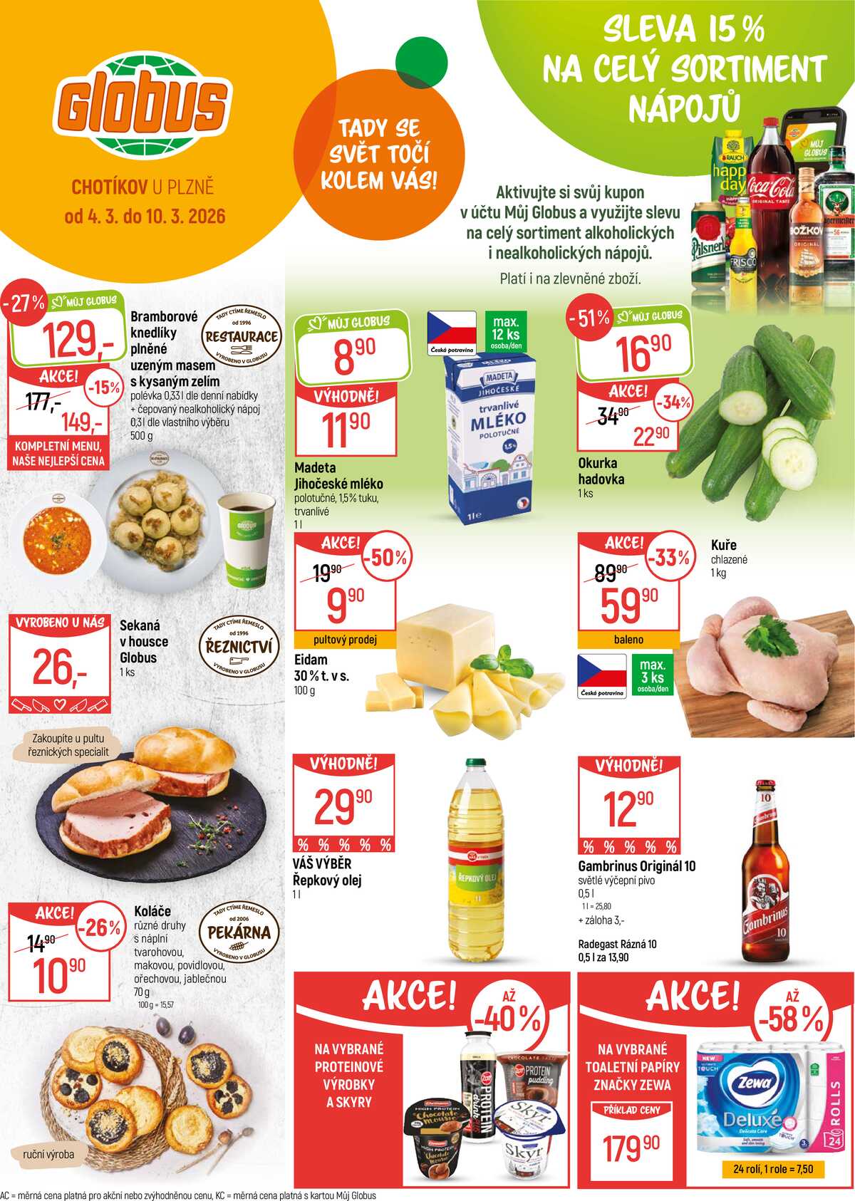 Akční leták Globus 4.3. - 10.3.2026 - Globus Chotíkov u Plzně strana 1