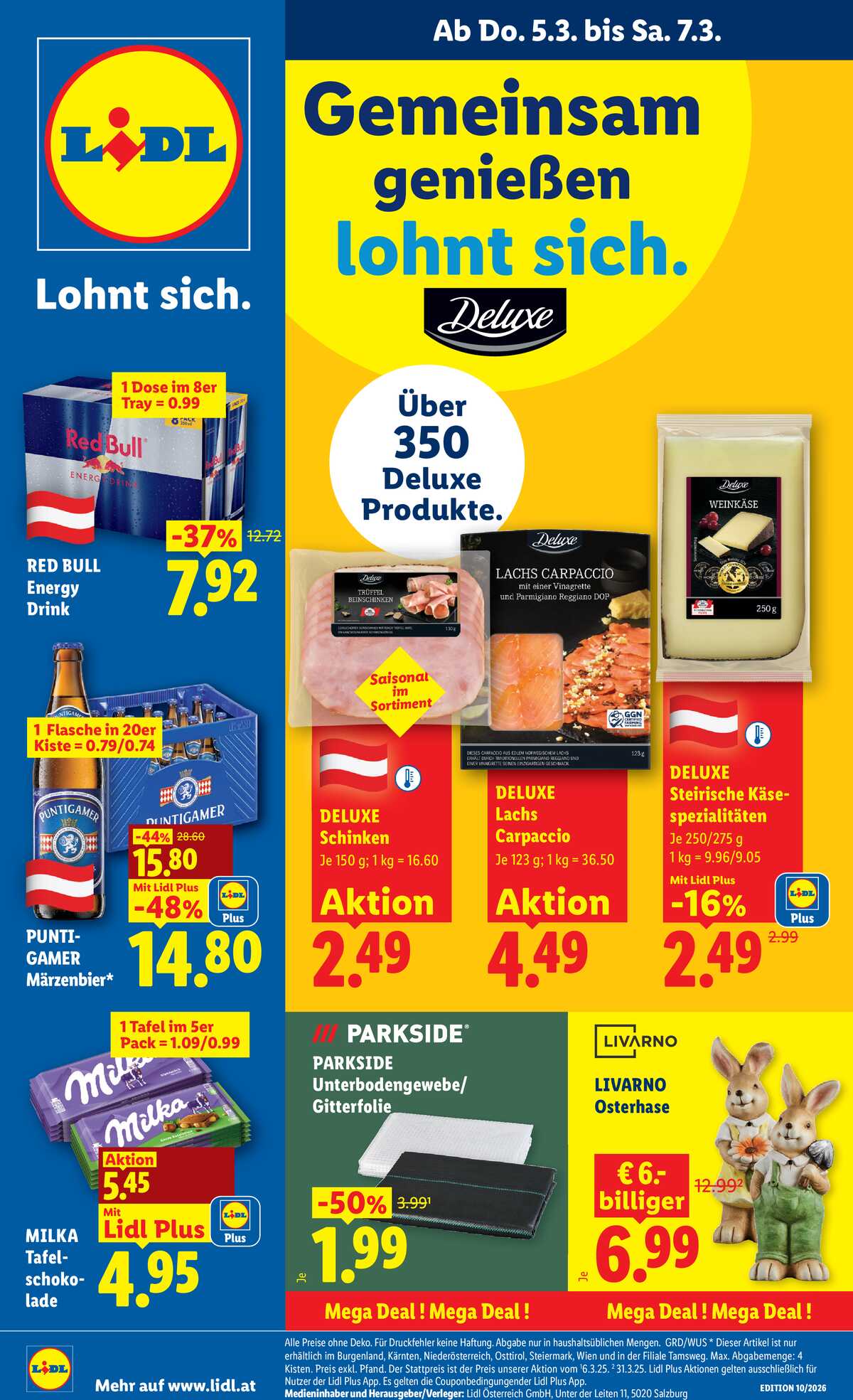 Leták Lidl Rakousko 5.3.-11.3.2026 strana 1