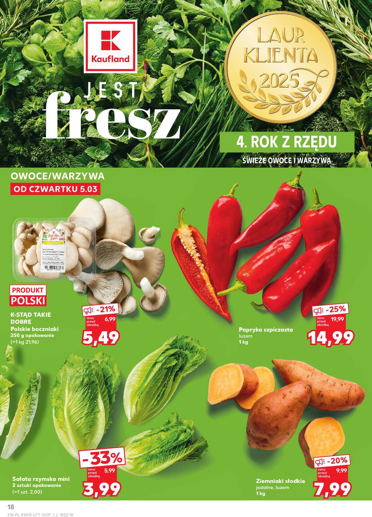 Leták Kaufland Polsko 5.3.-11.3.2026 - Noviny týdne strana 18