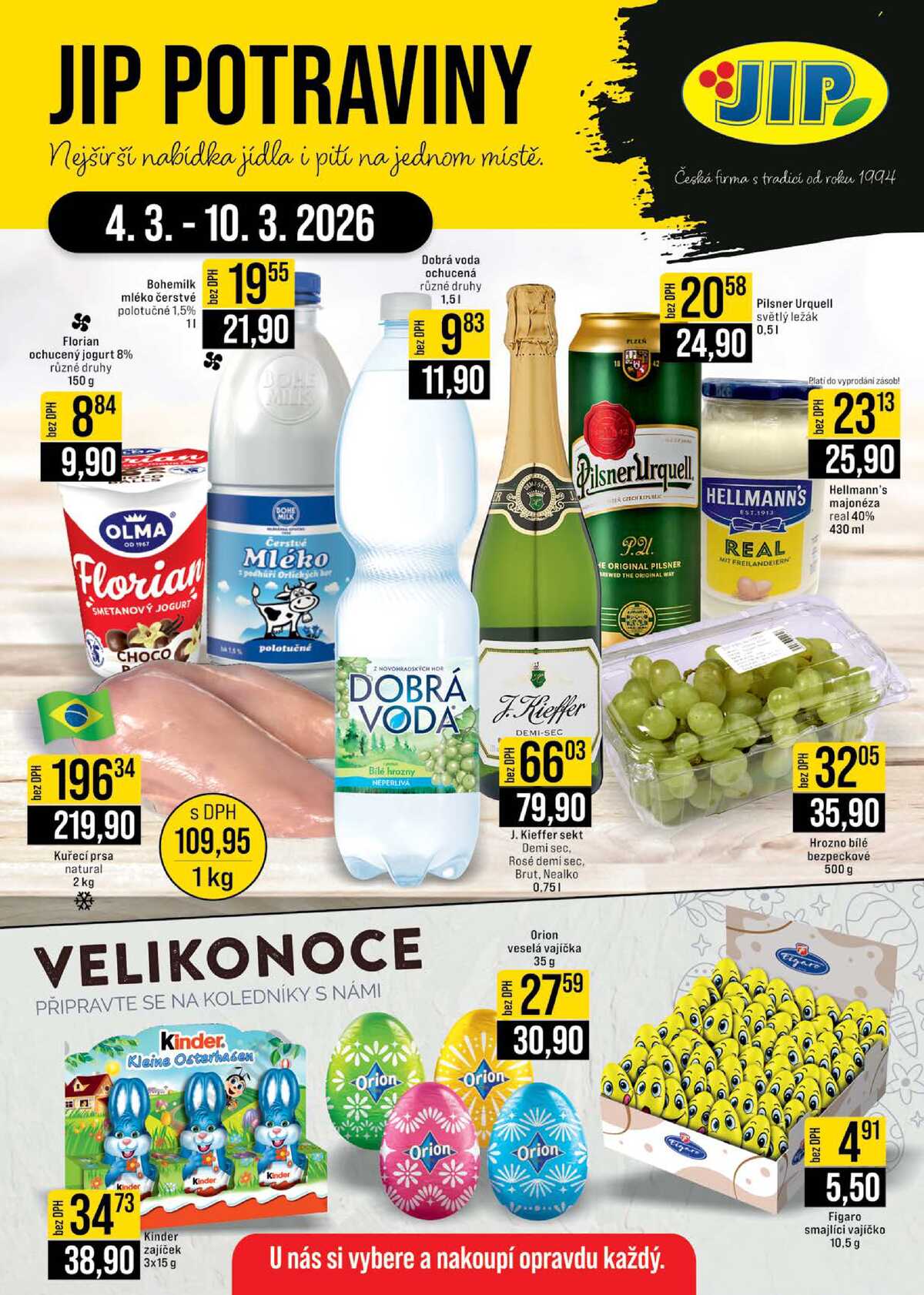 JIP Cash & Carry České Budějovice, Most, Náchod, Polička, Sušice a Svoboda nad Úpou od 4.3. do 10.3.2026 strana 1