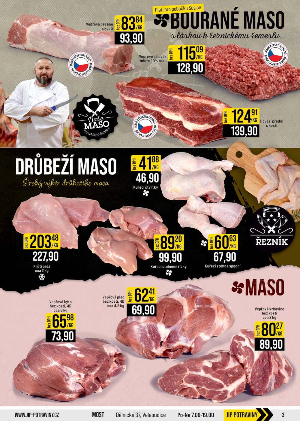 JIP Cash & Carry České Budějovice, Most, Náchod, Polička, Sušice a Svoboda nad Úpou od 4.3. do 10.3.2026