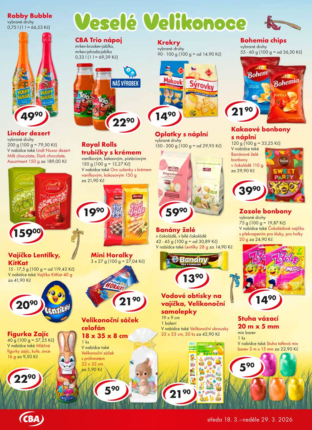 CBA potraviny od 18.3. do 29.3.2026