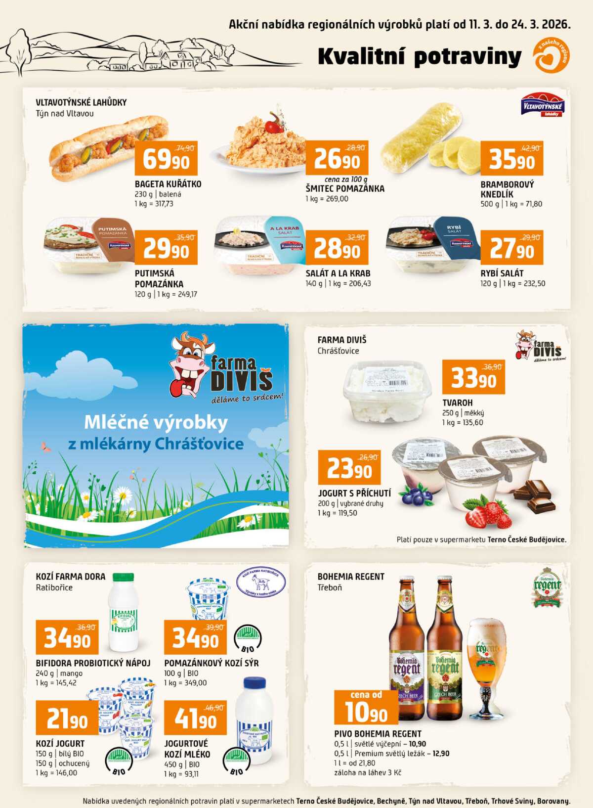Terno České Budějovice, Třeboň, Trhové sviny, Bechyně, Týn nad Vltavou od 11.3. do 17.3.2026 strana 16