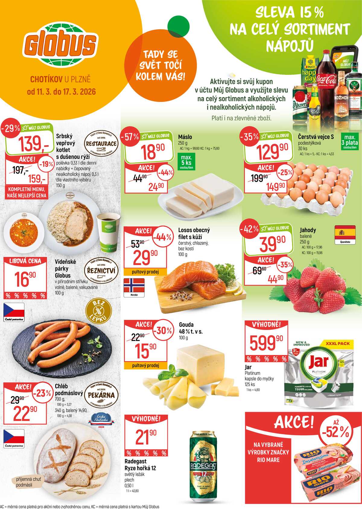 Akční leták Globus 11.3. - 17.3.2026 - Globus Chotíkov u Plzně strana 1
