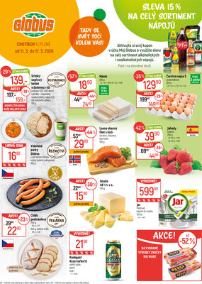 Akční leták Globus 11.3. - 17.3.2026 - Globus Chotíkov u Plzně