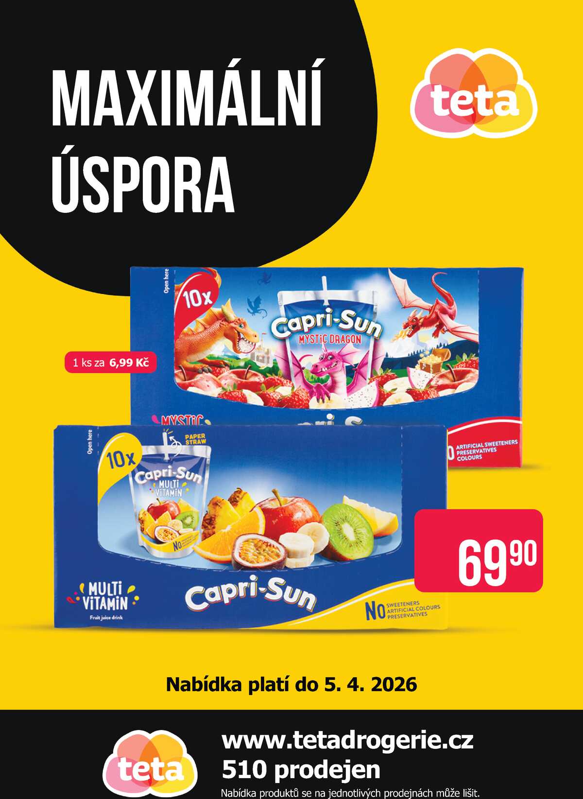 Teta drogerie Capri-sun od 6.3. do 5.4.2026 strana 1