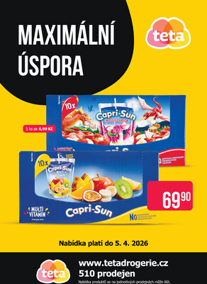 Teta drogerie Capri-sun od 6.3. do 5.4.2026
