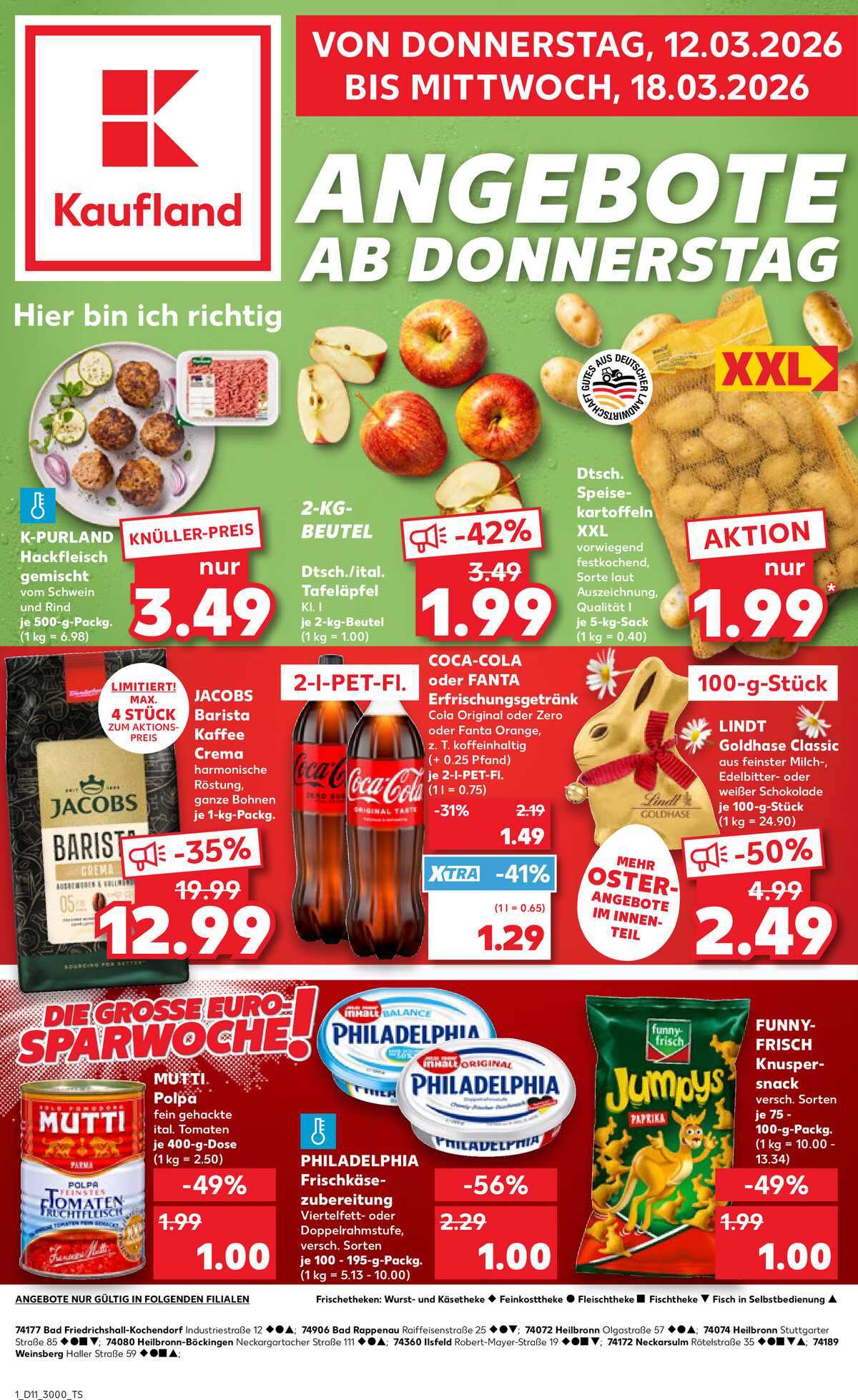 Leták Kaufland Německo 12.3.-18.3.2026 strana 1