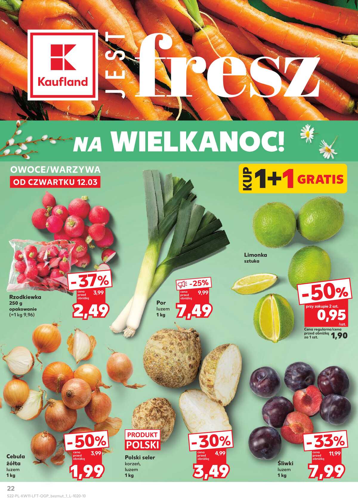 Leták Kaufland Polsko 12.3.-18.3.2026 - Noviny týdne strana 22