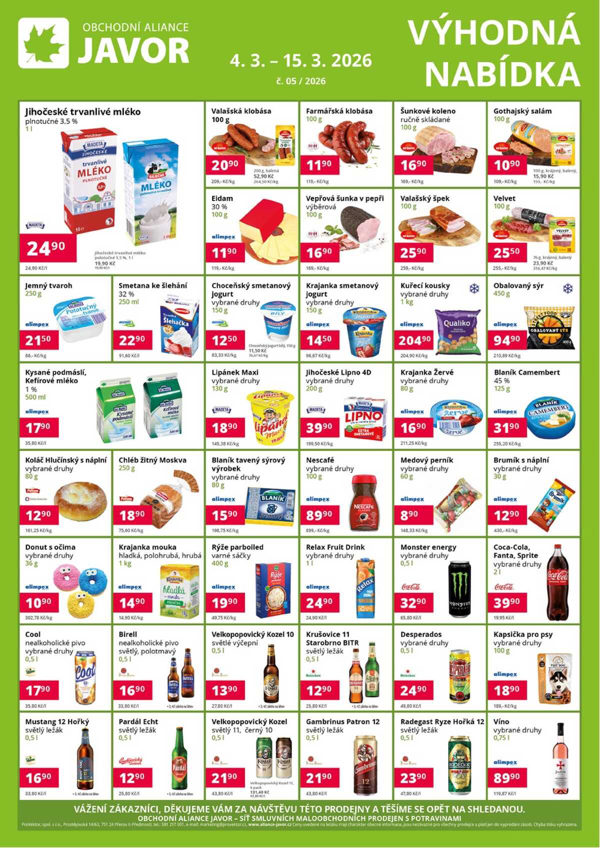 Obchodní aliance Javor do 15.3. strana 1