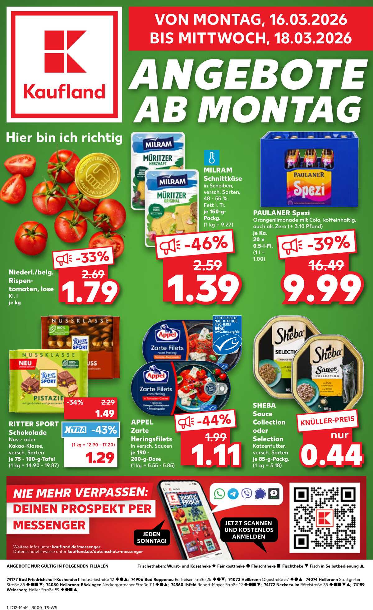 Leták Kaufland Německo 16.3.-18.3.2026 strana 1