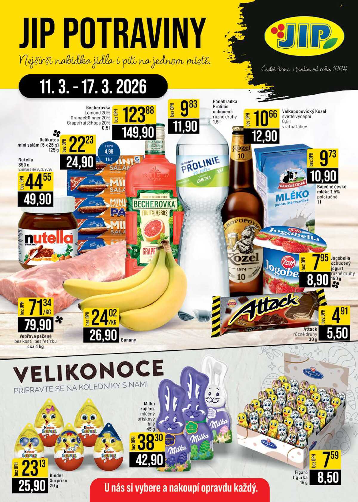 JIP Cash & Carry České Budějovice, Most, Náchod, Polička, Sušice a Svoboda nad Úpou od 11.3. do 17.3.2026 strana 1