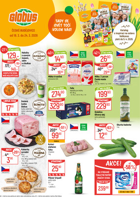 Akční leták Globus 18.3. - 24.3.2026 - Globus České Budějovice