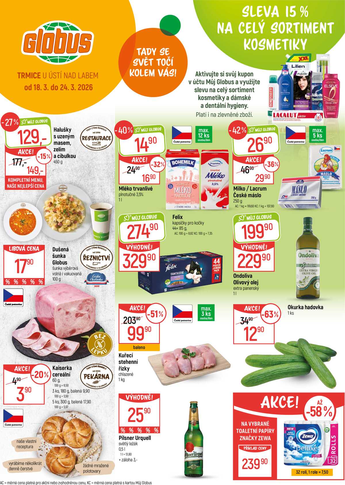 Akční leták Globus 18.3. - 24.3.2026 - Globus Trmice u Ústí nad Labem strana 1