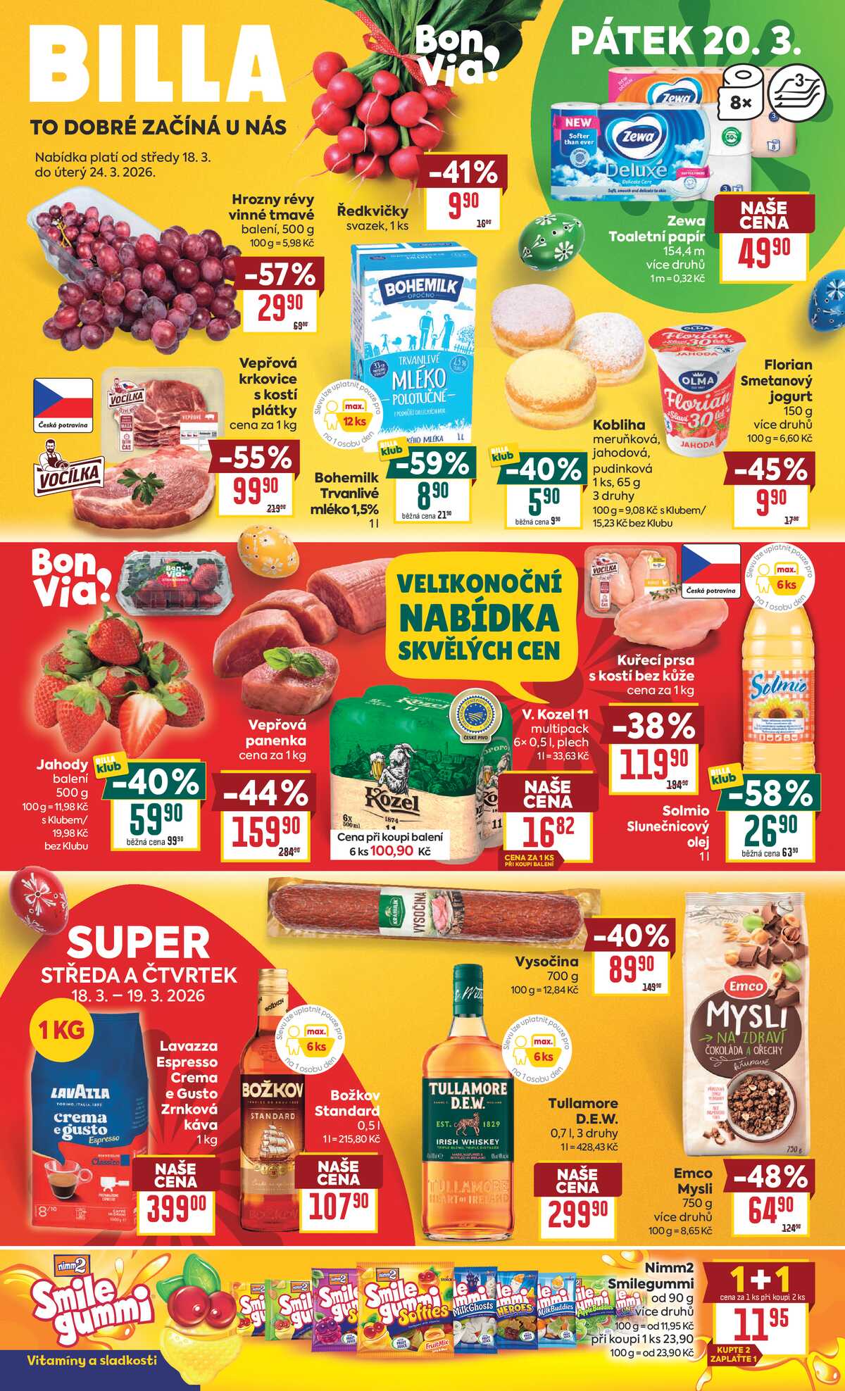 BILLA malý leták od 18.3. do 24.3.2026 strana 1