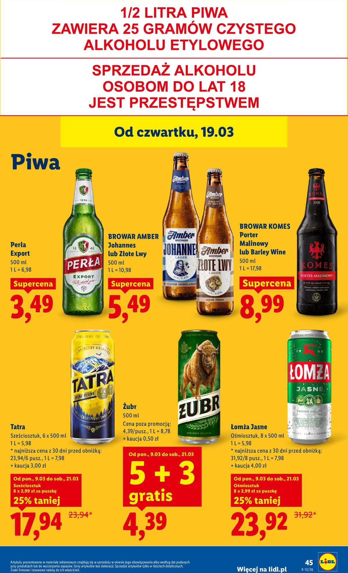 Leták Lidl Polsko 19.3.-21.3.2026 strana 45