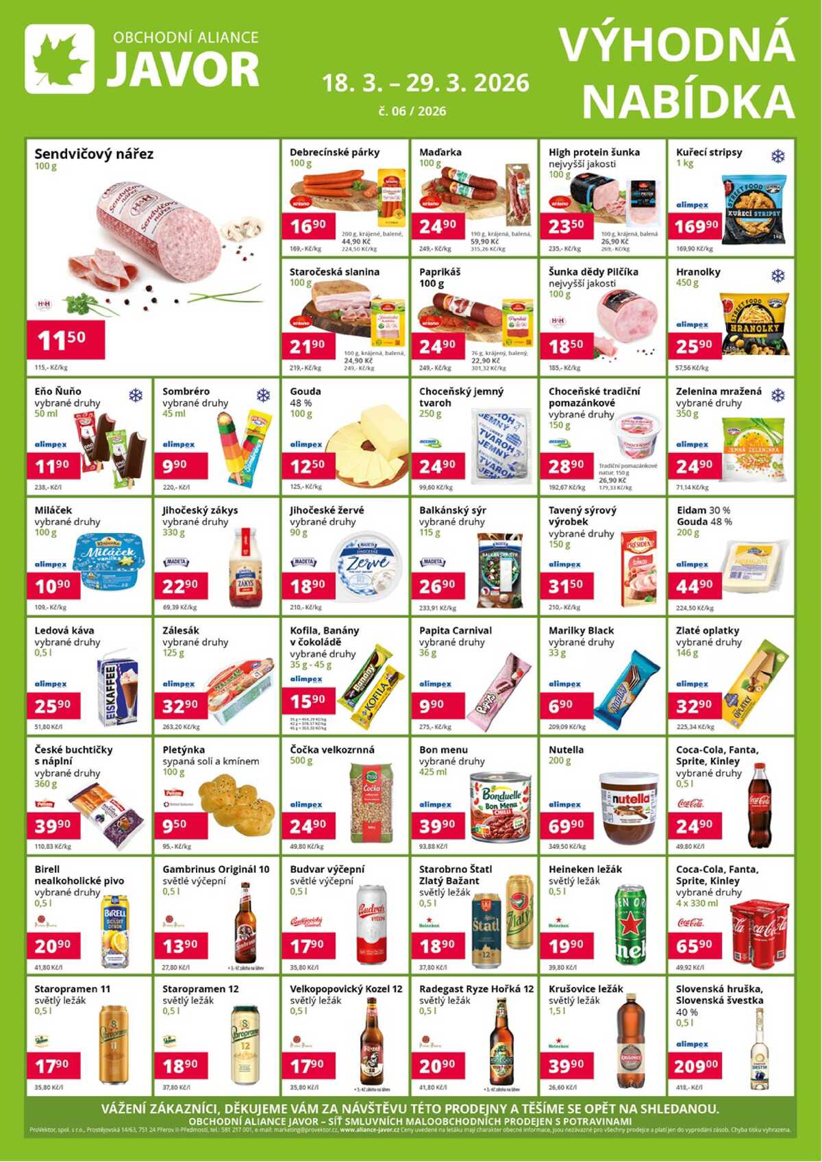 Obchodní aliance Javor do 29.3. strana 1