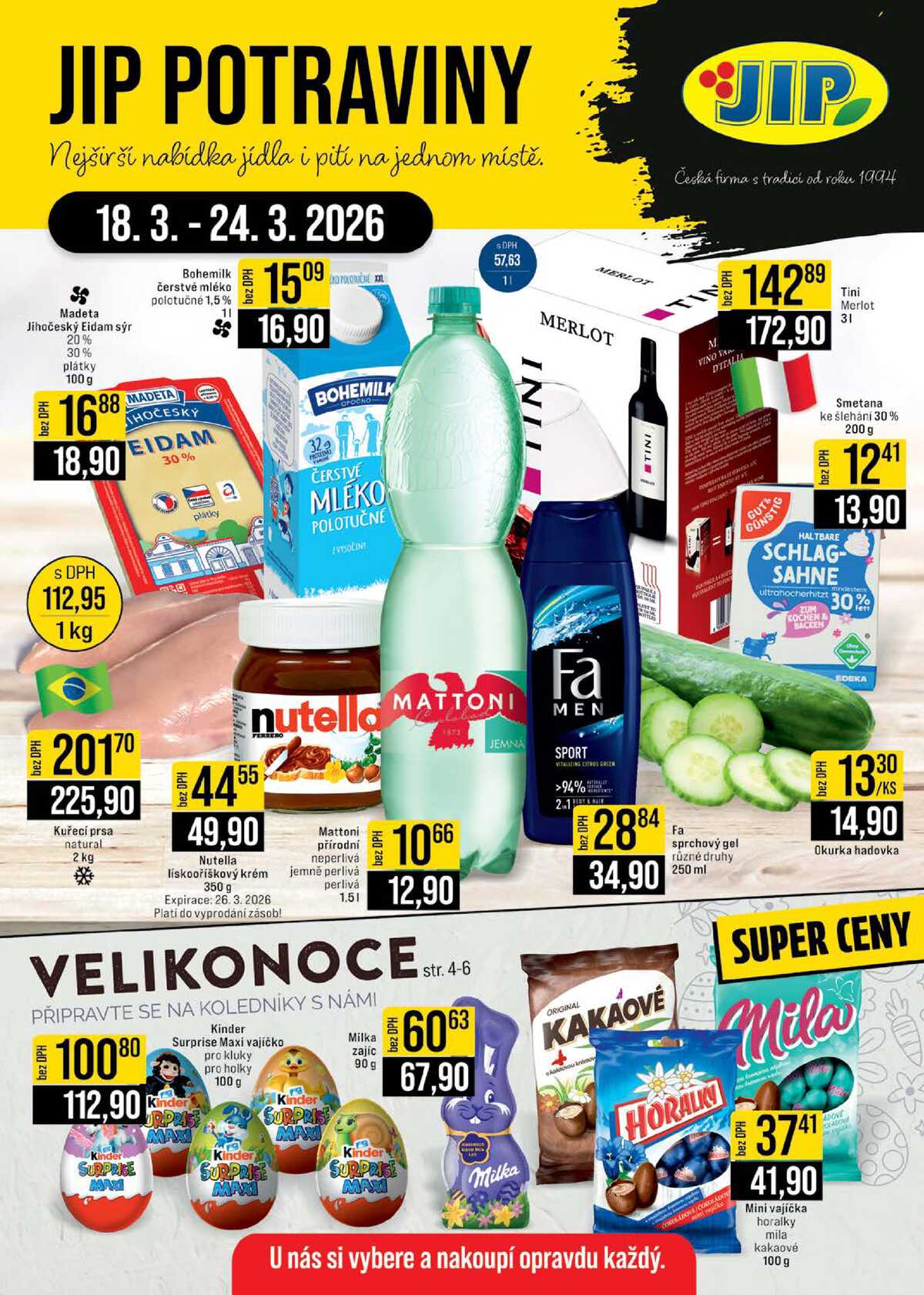 JIP Cash & Carry České Budějovice, Most, Náchod, Polička, Sušice a Svoboda nad Úpou od 18.3. do 24.3.2026 strana 1