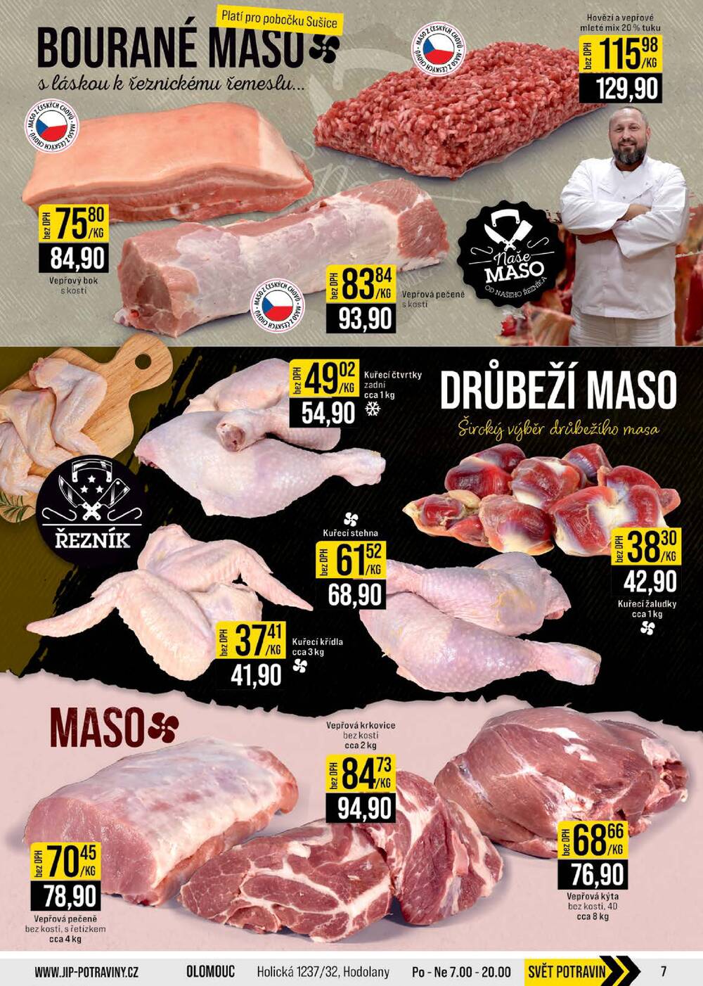 JIP Cash & Carry České Budějovice, Most, Náchod, Polička, Sušice a Svoboda nad Úpou od 18.3. do 24.3.2026