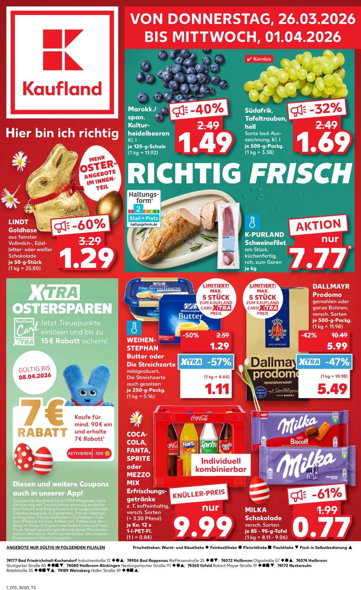 Leták Kaufland Německo 26.3.-1.4.2026 strana 1