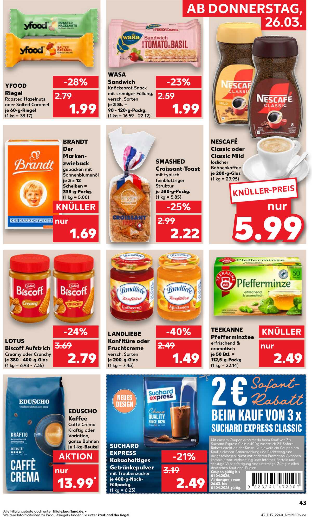 Leták Kaufland Německo 26.3.-1.4.2026 strana 43