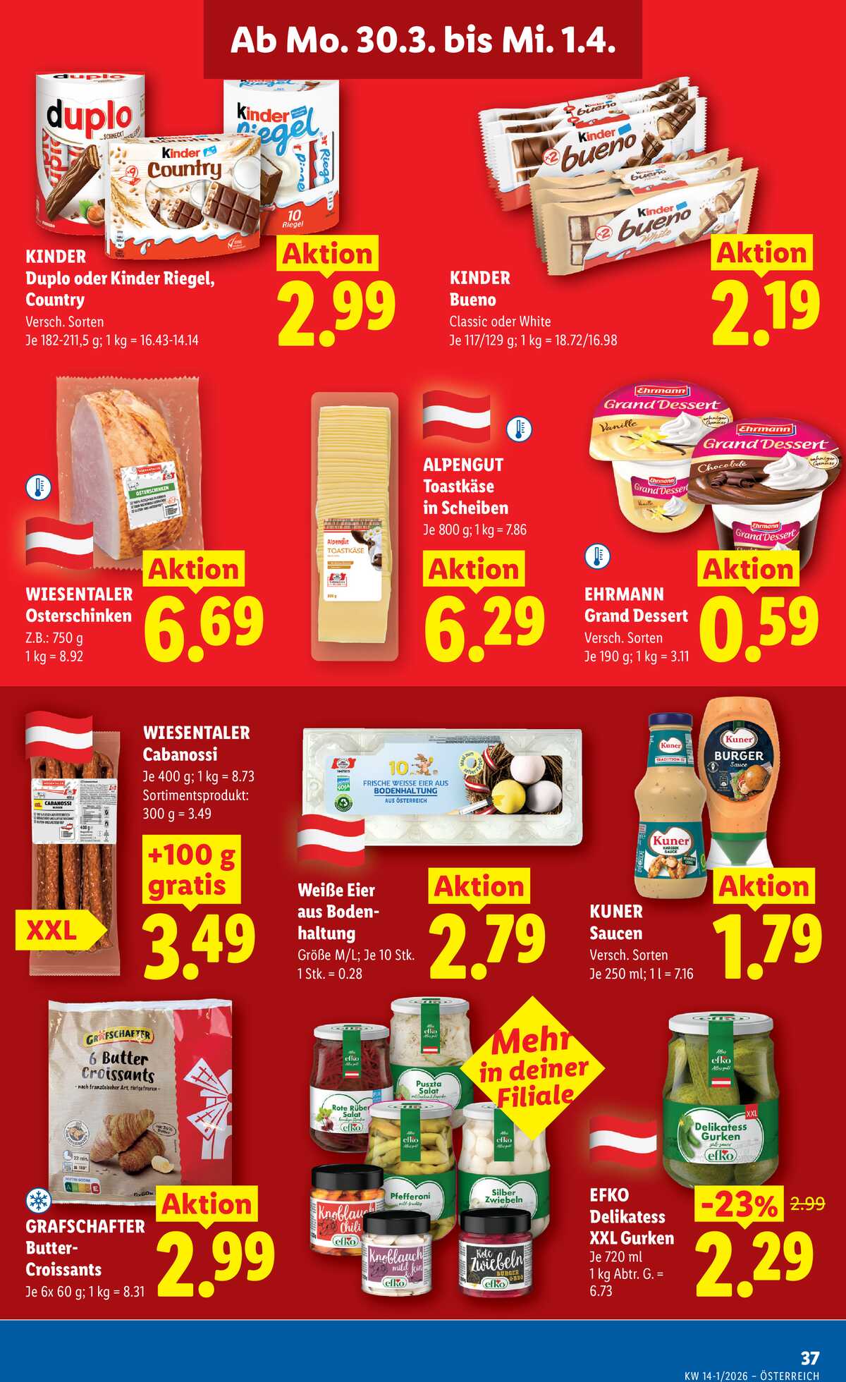 Leták Lidl Rakousko 26.3.-1.4.2026 strana 42