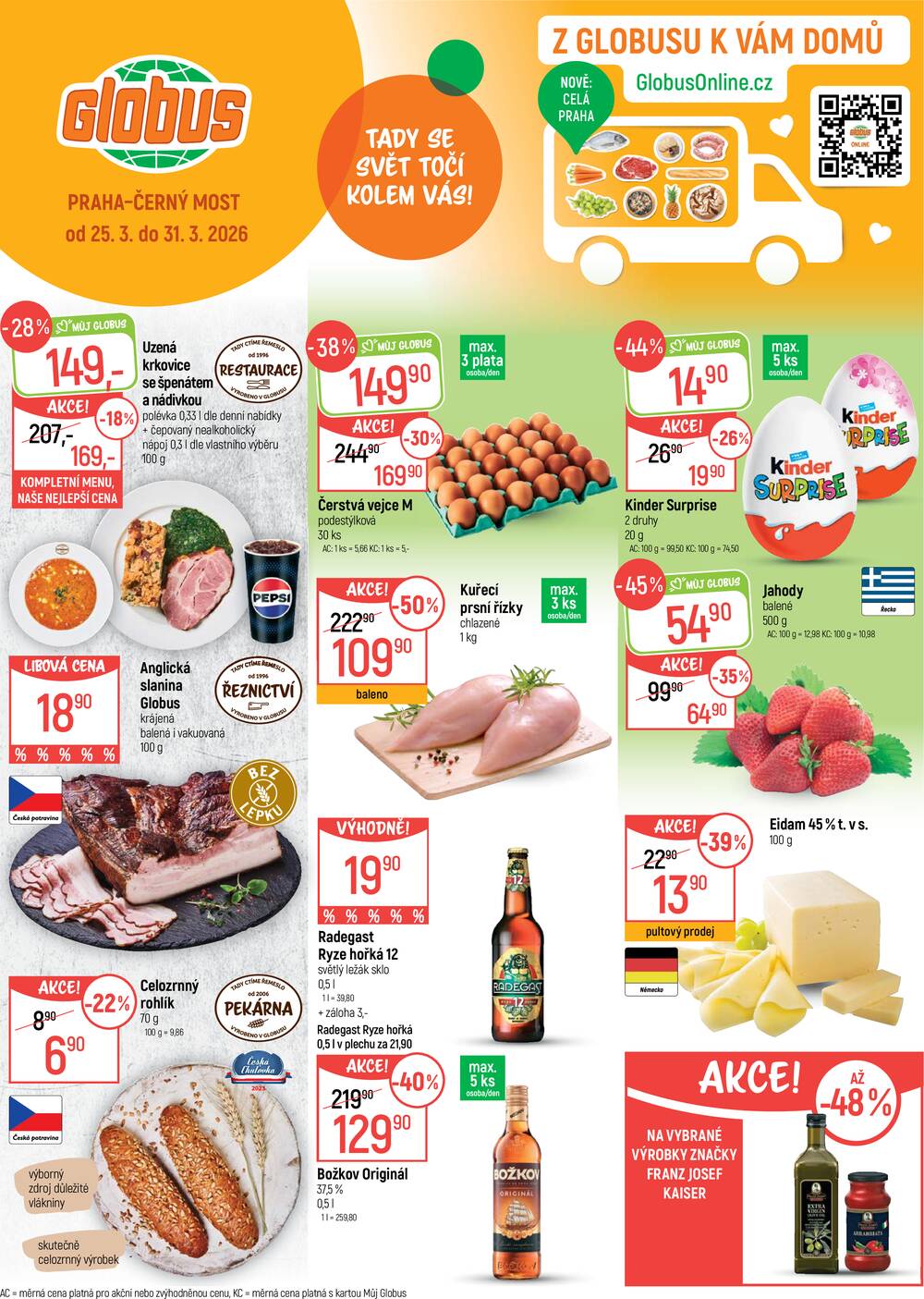 Akční leták Globus 25.3. - 31.3.2026 - Globus Praha - Centrum Černý Most