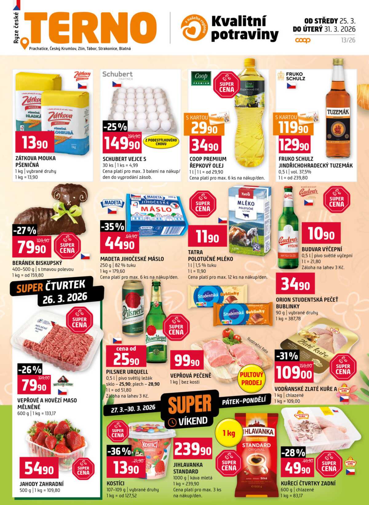 Terno Prachatice, Český Krumlov, Zlín, Tábor, Strakonice, Blatná 25.3. - 31.3. strana 1