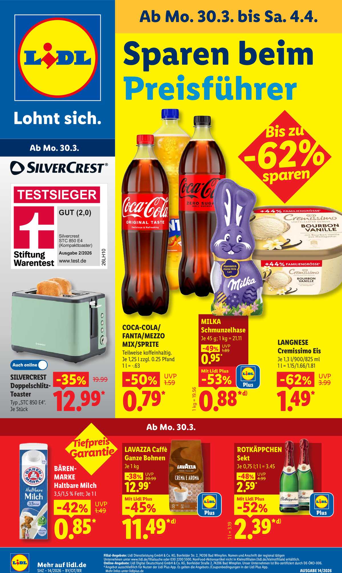 Leták Lidl Německo 30.3.-4.4.2026 strana 1