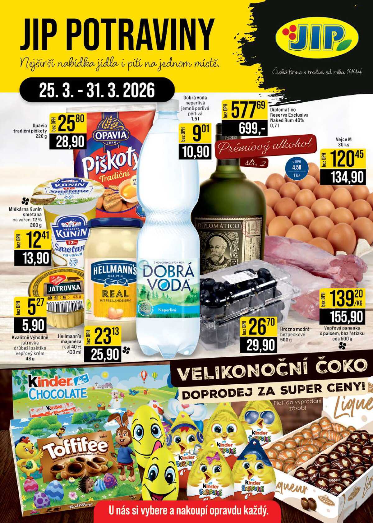 JIP Cash & Carry České Budějovice, Most, Náchod, Polička, Sušice a Svoboda nad Úpou od 25.3. do 31.3.2026 strana 1